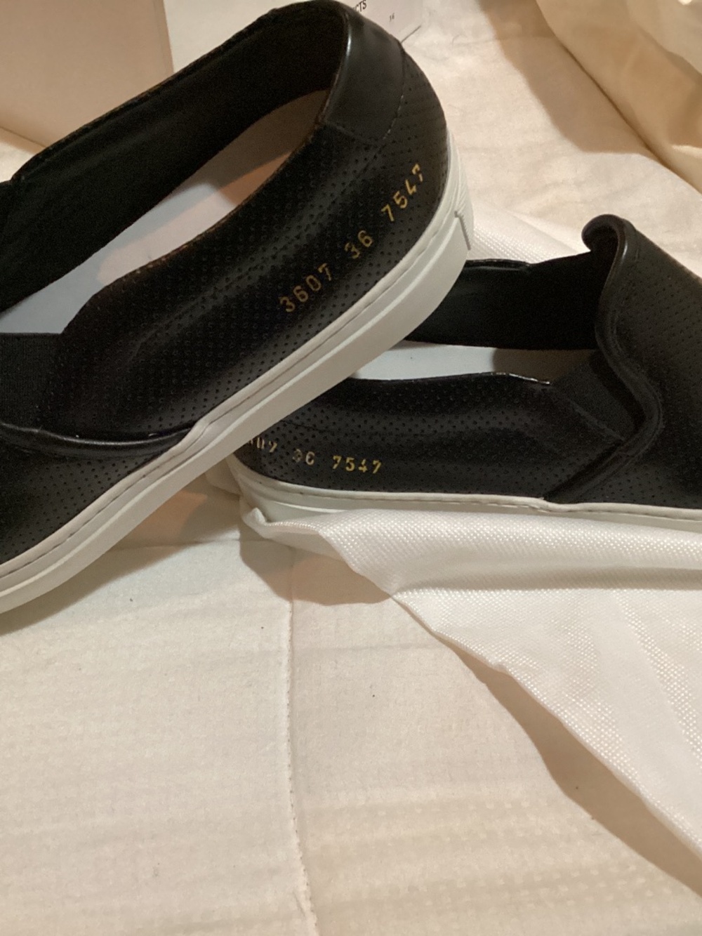Common Projects Women's Slip-On Sneakers – Black Leather – Size EU 36 6